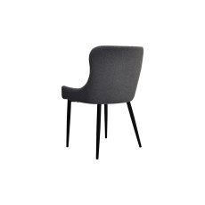 Rubens Grey Boucle Fabric Chair with Black Legs