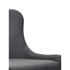 Rubens Grey Boucle Fabric Chair with Black Legs