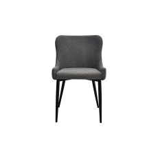 Rubens Grey Boucle Fabric Chair with Black Legs