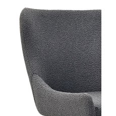 Rubens Grey Boucle Fabric Chair with Black Legs