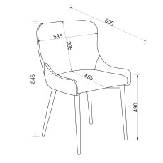 Rubens Grey Boucle Fabric Chair with Black Legs