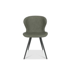 Arlo Olive Vintage Faux Leather Chair with Black Legs