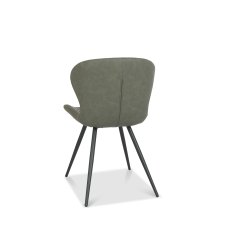 Arlo Olive Vintage Faux Leather Chair with Black Legs