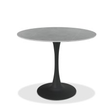 Mason Matt Grey Ceramic Circular Bistro Table With Black Base