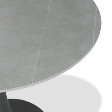 Mason Matt Grey Ceramic Circular Bistro Table With Black Base