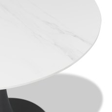 Mason Matt White Ceramic Circular Bistro Table With Black Base