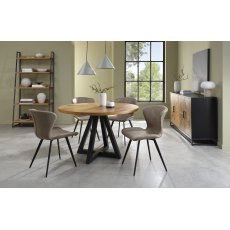 Garcia Stone Vintage Faux Leather Chair with Black Legs