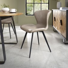 Garcia Stone Vintage Faux Leather Chair with Black Legs