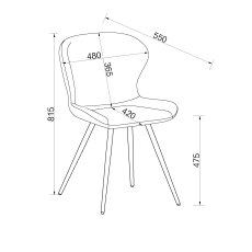 Arlo Stone Vintage Faux Leather Chair with Black Legs