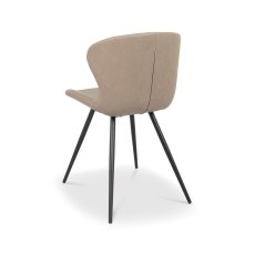 Arlo Stone Vintage Faux Leather Chair with Black Legs