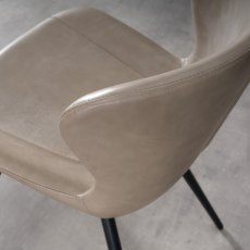 Arlo Stone Vintage Faux Leather Chair with Black Legs