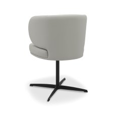 Marcel - 360° Swivel Chair in a Light Grey Faux Leather with Black Legs