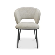 Luca Beige Fabric Chairs with Matt Black Legs