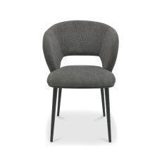Luca Grey Fabric Chairs with Matt Black Legs