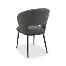 Luca Grey Fabric Chairs with Matt Black Legs