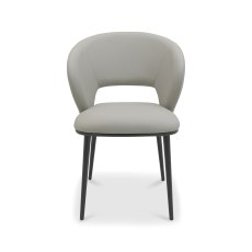 Luca Grey Faux Leather Chairs with Matt Black Legs