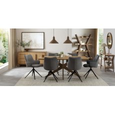 Rowan - 360° Self Returning Swivel Chair in a Grey Fabric with Black Legs