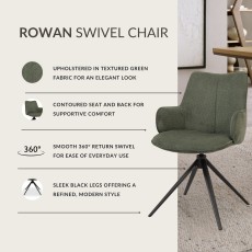 Rowan - Swivel Chair in Green Fabric Rowan - Swivel Chair in Green Fabric