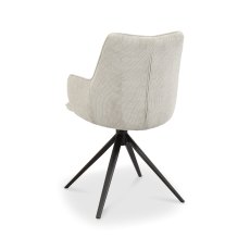 Rowan - 360° Self Returning Swivel Chair in a Beige Fabric with Black Legs