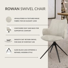 Rowan - Swivel Chair in Beige Fabric Rowan - Swivel Chair in Beige Fabric