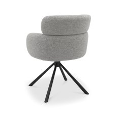 Hudson - 360° Self Returning Swivel Chair in a Grey Boucle Fabric with Black Legs