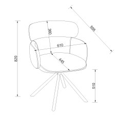 Hudson - 360° Self Returning Swivel Chair in a Ivory Faux Leather with Black Legs