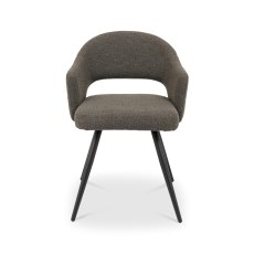 Sterling Brown Boucle Fabric Chairs with Black Legs