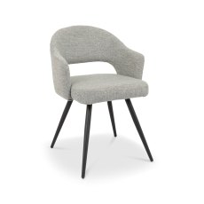 Sterling Grey Boucle Fabric Chairs with Black Legs