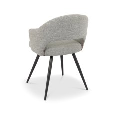Sterling Grey Boucle Fabric Chairs with Black Legs