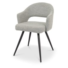 Sterling - Dining Chair in Light Grey Boucle Fabric (Pair)