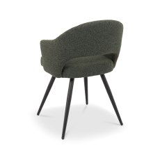 Sterling Green Boucle Fabric Chairs with Black Legs