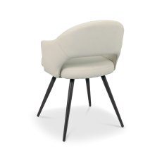 Sterling Ivory Faux Leather Chairs with Black Legs