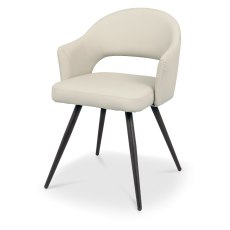 Sterling - Dining Chair in Ivory Faux Leather (Pair)