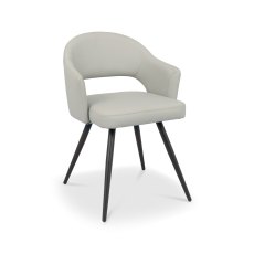 Sterling Light Grey Faux Leather Chairs with Black Legs