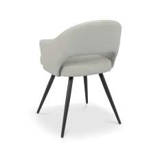 Sterling Light Grey Faux Leather Chairs with Black Legs