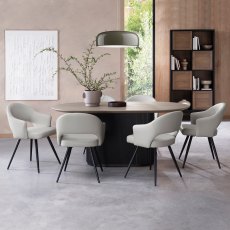 Sterling - Light Grey Faux Leather Chair with Black Legs