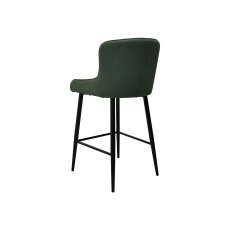 Rubens Green Boucle Fabric Bar Stools with Black Legs