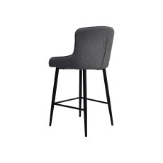 Rubens Grey Boucle Fabric Bar Stools with Black Legs