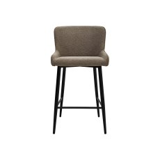 Rubens Mocha Beige Boucle Fabric Bar Stools with Black Legs