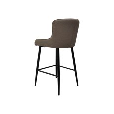 Rubens Mocha Beige Boucle Fabric Bar Stools with Black Legs