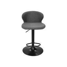 Rosso - Dark Grey Vintage Faux Leather Gas Lift Swivel Barstool with Black Base