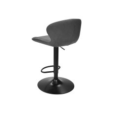 Rosso - Dark Grey Vintage Faux Leather Gas Lift Swivel Barstool with Black Base