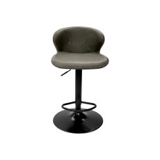 Rosso - Olive Vintage Faux Leather Gas Lift Swivel Barstool with Black Base