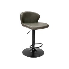 Rosso - Olive Vintage Faux Leather Gas Lift Swivel Barstool with Black Base