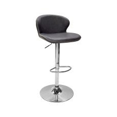 Rosso - Dark Grey Vintage Faux Leather Gaslift Swivel Barstool with Chrome Base