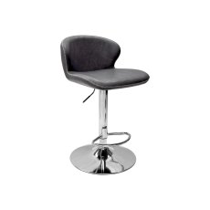Rosso - Dark Grey Vintage Faux Leather Gaslift Swivel Barstool with Chrome Base