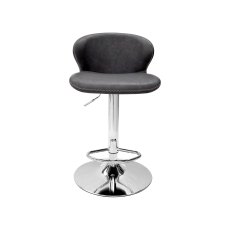 Rosso - Dark Grey Vintage Faux Leather Gaslift Swivel Barstool with Chrome Base