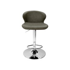 Rosso - Olive Vintage Faux Leather Gas Lift Swivel Barstool with Chrome Base