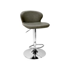 Rosso - Olive Vintage Faux Leather Gas Lift Swivel Barstool with Chrome Base