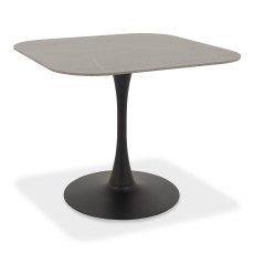 Carter Grey Ceramic Square Bistro Table with Black Base